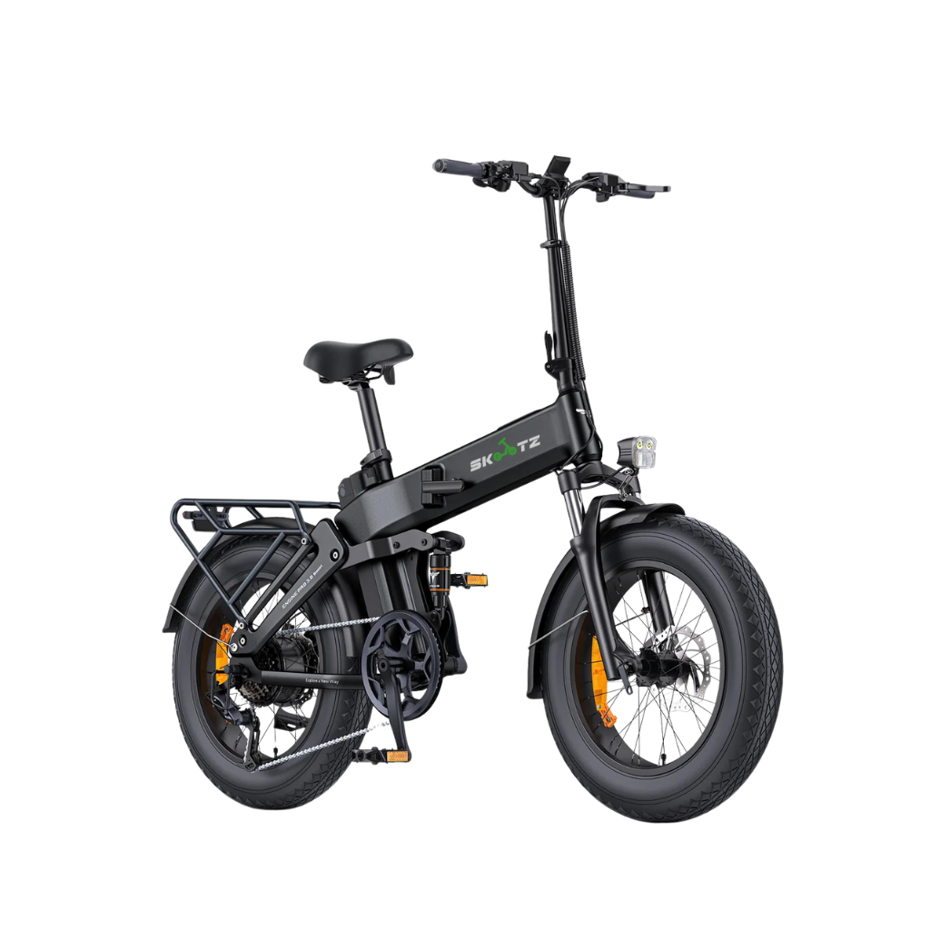 Black electric bike on a white background