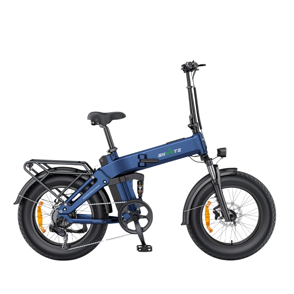 Blue electric bike on a white background