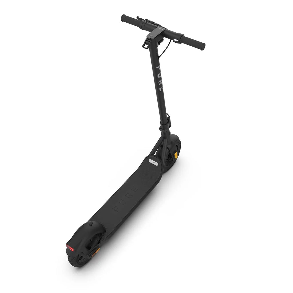 Black electric scooter on a white background