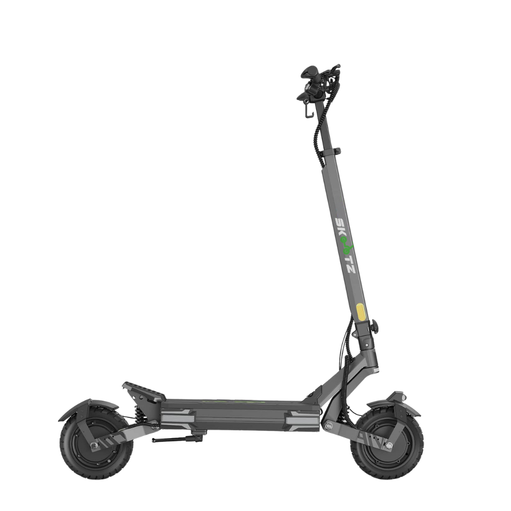 Gray electric scooter on a white background