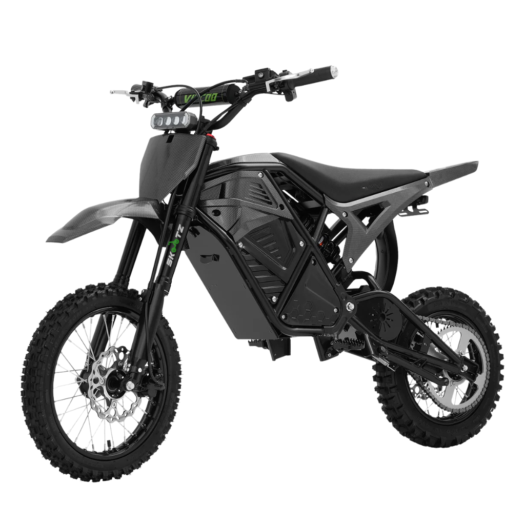 Black electric bike on a white background