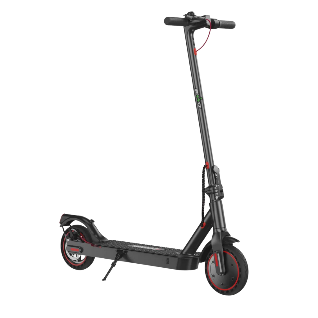 Black electric scooter on a white background
